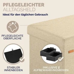 Bænk Beige 115x38x38cm MDF foldbar