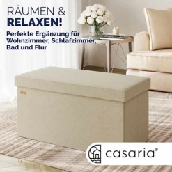 Bænk Beige 76x38x38cm MDF foldbar