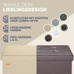 Bænk Beige 76x38x38cm MDF foldbar