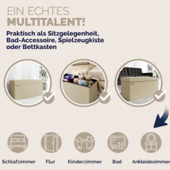 Bænk Beige 76x38x38cm MDF foldbar