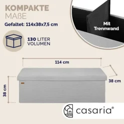 Bænk grå snor 114x38x38cm MDF foldbar