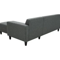 BOB 4-personers fast hjørnesofa - Antracitstof - Vendbar - L 197 x D 117 x H 65 cm antracit