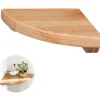 Bogreoler Hjørnehylde Egetræ Hjørnehylde 1 Stykke 18cm Flydende Naturtræ Plantestativ til Badeværelse Køkken Soveværelse