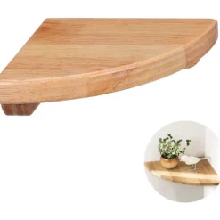 Bogreoler Hjørnehylde Egetræ Hjørnehylde 1 Stykke 18cm Flydende Naturtræ Plantestativ til Badeværelse Køkken Soveværelse