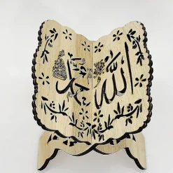 Bogstand lavet af træ, Koran hellig bog holder, bogreol ornamenter til læsning, Islam bog