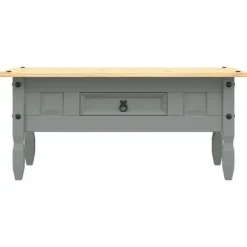 Bord - Corona-serie - Massiv fyr - Grå krop & brun plade - 100 x 55 x 44 cm Grå kropp och brun platta