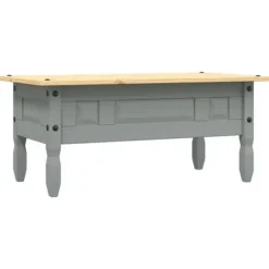 Bord - Corona-serie - Massiv fyr - Grå krop & brun plade - 100 x 55 x 44 cm Grå kropp och brun platta