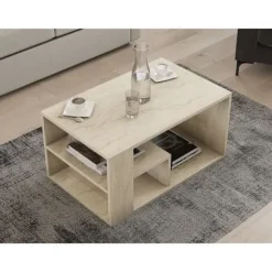 Bord - EROS - Rektangulær - Travertin - 80 x 50 x 40 cm Travertin