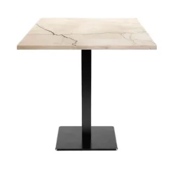 Bord 70 x 70 cm - Milan hvid måne model beige