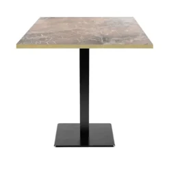Bord 70 x 70 cm - Milano model græsk marmor med messingkanter brun