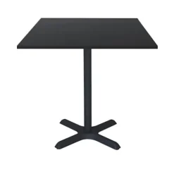 Bord 70 x 70 cm - model Dina, fod og ensfarvet sort Svart