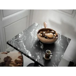 Bord 70 x 70 cm - Rome royal marmor model Svart