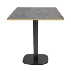 Bord 70 x 70 cm - Rund cladeira model med messingkanter brun