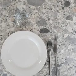 Bord 70 x 70 cm - Rund terrazzo cepp model Grå