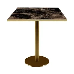 Bord 70 x 70 cm Rom bistro blank åremarmor Svart