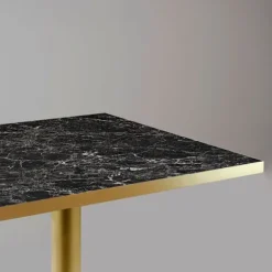 Bord 70 x 70 cm Rom bistro blank sort marmor Svart