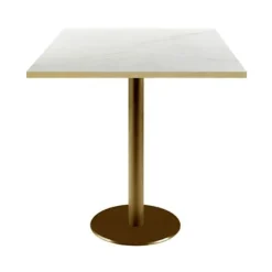 Bord 70 x 70 cm Rom bistro gennemskinnelig marmor Vit