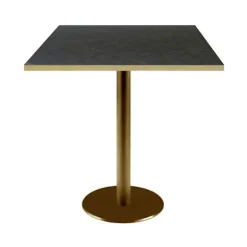 Bord 70 x 70 cm Rom bistro sort sten Svart