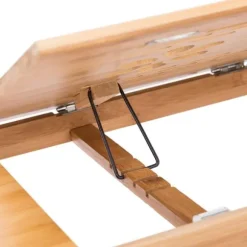Bord til sengen, computerbord til sengen, multifunktionelt sammenklappeligt laptopbord i bambus