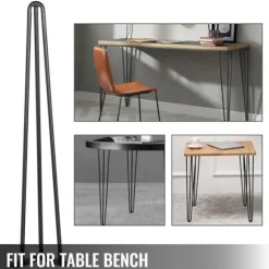 Bordben - VEVOR - 18" / 45,7 cm - Kulstofstål - Kapacitet 100 kg - Sæt med 4-FS- Svart