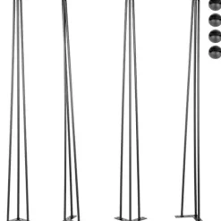 Bordben - VEVOR - 4 stk. - 28 " / 71,1 cm - Kulstofstål - Lastkapacitet 100 kg -XF25- Sort_tfrf Svart