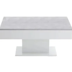 Bordbordsbord - Sofaende - melamin Grå Beton og Hvid L100 x H46,1 x D65 cm Grå och vit
