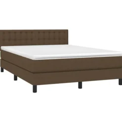 Boxmadras - Eksklusiv Hjem - 140x200 cm - Fjedermadras - Justerbar hovedgærde - Farvet LED