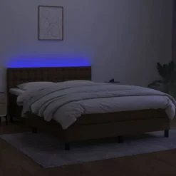 Boxmadras - Eksklusiv Hjem - 140x200 cm - Fjedermadras - Justerbar hovedgærde - Farvet LED