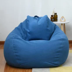 Brand New Ekstra Stor Sækkestol Sofa Betræk Indendørs Lazy Lounger Til Voksne Børn-blå