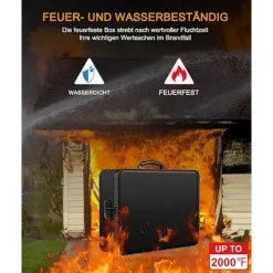 Brandsikker opbevaringsboks med lås og 7 rum til filorganisering