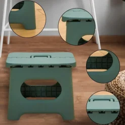 Bærbar Foldeskammel til Udendørs Brug, Let og Robust Kompakt Foldesæde med Bærehåndtag, Let at Rengøre Sammenklappelig Skammel med Pladsbesparende Design green S | Fyndiq