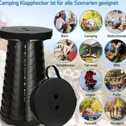 Bærbar foldeskammel til udendørs camping, fiskeri, grillning, indendørs madlavning