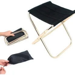 Bærbar foldestol, campingstol, 25 x 224 x 26 cm, opbevaringspose inkluderet, aluminiumslegering og Oxford-stof