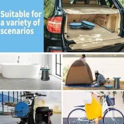 Bærbar sammenklappelig skammel anden generation sammenklappelig skammel camping skammel til fiskeri/grill/indendørs/udendørs aktiviteter maks. belastning 150 kg | Fyndiq