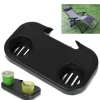 Bærbar sammenklappelig stol sidebord, strandstol bakkeholder