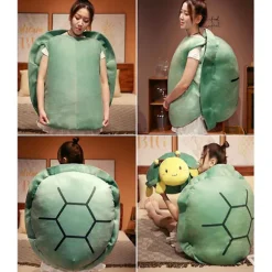 Bærbar skildpaddeskal pude voksen-kæmpe skildpadde kostume sjovt dress up vægtet skildpadde plys, stor skildpadde krop pude -a green*80cm