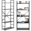 Bred moderne LOFT reol i træ med 5 hylder, sort