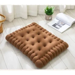(Brun) 1 stk. Bedårende Faux Biscuit Rektangel Pude Pude til