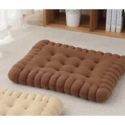(Brun) 1 stk. Bedårende Faux Biscuit Rektangel Pude Pude til