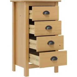 Buffet - Buffetbakke - Massivt fyrretræ - 4 skuffer - 46 x 35 x 80 cm