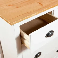 Buffet - Hill - Hvid - Massivt fyrretræ - 79 x 40 x 80 cm Vit