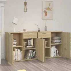 Buffet - Maison Exclusive - Sonoma eg - 160 x 36 x 75 cm - 4 døre, 2 skuffer Sonoma ek