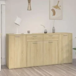 Buffet - Maison Exclusive - Sonoma eg - 160 x 36 x 75 cm - 4 døre, 2 skuffer Sonoma ek