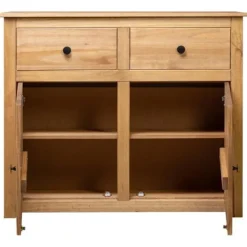 Buffet - Maison Exclusive - Massiv træ - 4 skuffer & 2 døre - 93 x 40 x 80 cm Assortiment Panama (färger och ådri
