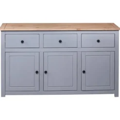 Buffet - Panama - Grå - Massivt træ - 135 x 40 x 80 cm Grå