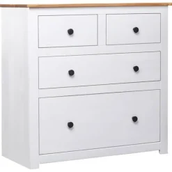 Buffet - Panama - Hvidlakeret - Massivt træ - 80 x 40 x 83 cm Vit