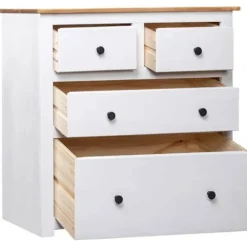 Buffet - Panama - Hvidlakeret - Massivt træ - 80 x 40 x 83 cm Vit