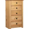 Buffet - Panama - Pin massiv - 5 skuffer - 46 x 40 x 89 cm