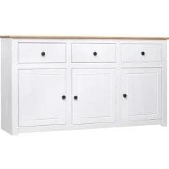 Buffet - Panama-serien - Massivt fyrretræ - Hvid - 135x40x80 cm Vit