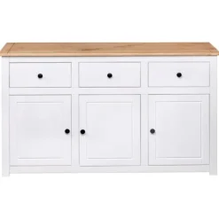 Buffet - Panama-serien - Massivt fyrretræ - Hvid - 135x40x80 cm Vit